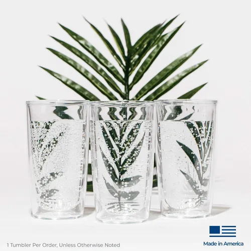Vista 8 de Taza de viaje Tervis Yao Cheng Verde Cristal de doble pared aislada hecha en Estados Unidos mantiene las bebidas frías y calientes, 16 onzas