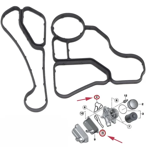 Vista 4 de 11427525335 para BMW E90 E92 328I 3.0L Junta de enfriador de aceite 11427537293 Junta de carcasa de filtro de aceite X3 X4 X5 Z4 128i 323i 328xi