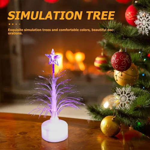 Vista 7 de Árbol de Navidad USB de fibra óptica con cambio de color para mesa de fiesta de Navidad