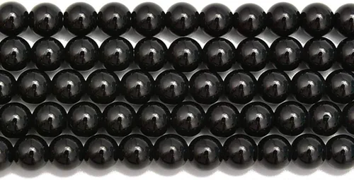 Vista 6 de Agujero grande de 0.079 pulgadas de ónix negro liso redondo de 0.394 pulgadas (0.394 in), piedra de energía curativa, cuentas sueltas