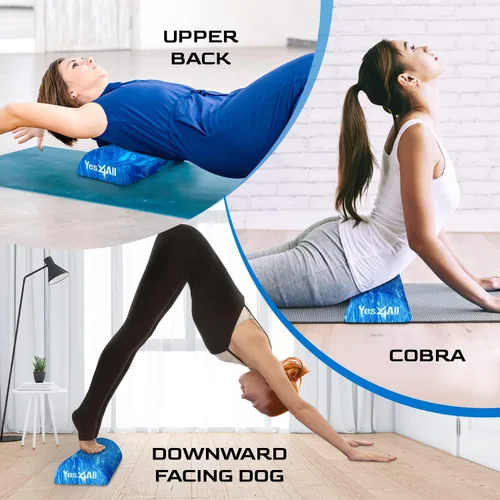 Vista 6 de Yes4All Rodillo de espuma firme de EVA para estiramiento, medio rodillo de espalda de yoga para masaje muscular para pilates, yoga, equilibrio