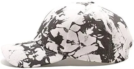 Vista 4 de BEARUN Gorra de béisbol de algodón con teñido anudado de perfil bajo, gorra de béisbol de hiphop, sombrero de papá