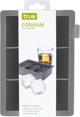 Vista 4 de True Colossal - Bandeja para cubitos de hielo, molde grande de silicona para cubos de 2 pulgadas, fácil de liberar, perfecta para whisky, cócteles