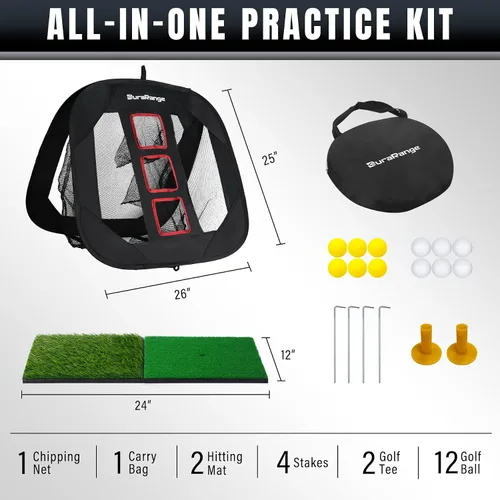 Vista 2 de DURARANGE Red de astillado de golf emergente: ayuda definitiva de chip de entrenamiento para precisión y distancia, al aire libre Práctica