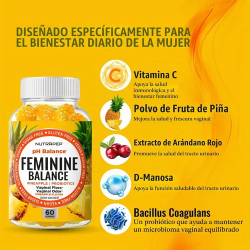 Vista 3 de NutraPep - Gomitas probióticas de equilibrio femenino para mujer