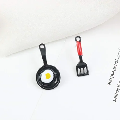 Vista 9 de Funny Fried Egg Pan Shovel Women's Asymmetric Stud Earrings Ear Jewelry Gift