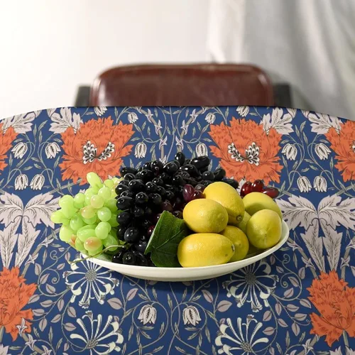 Vista 122 de Mantel Floral Retro de Pájaros, Diseño Original Bohemio William Morris Estampado Cubierta de Mesa para Hogar Picnic Fiesta Comedor Cocina William