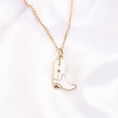 Vista 5 de FUSTMW Collar de botas vaqueras para amantes de los caballos, regalos ecuestres para propietarios de jinetes, regalos de vaquera para niñas