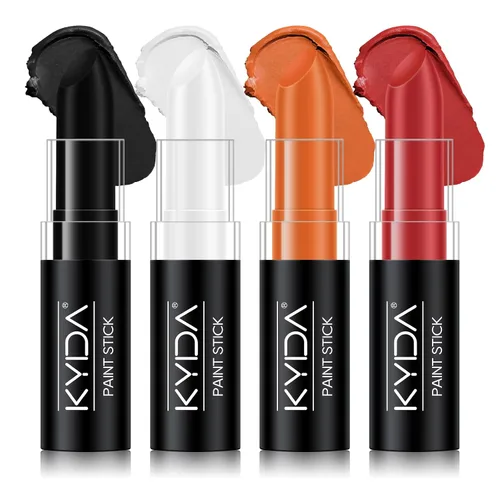 Vista 10 de KYDA White Face Body Paint Stick, White Matte Lipstick Eyeblack 01 WHITE