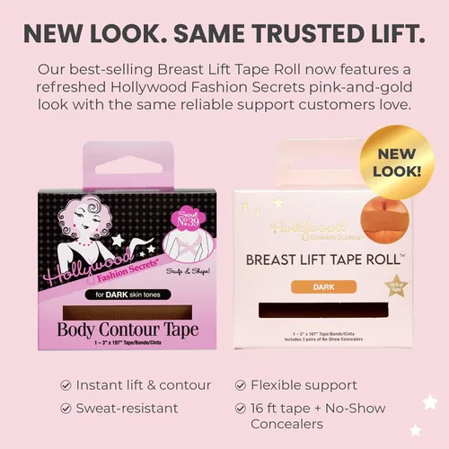 Vista 2 de Hollywood Fashion Secrets - Cinta adhesiva para contorno corporal Oscuro