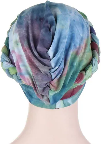 Vista 5 de Turbante trenzado bonito gorro impreso