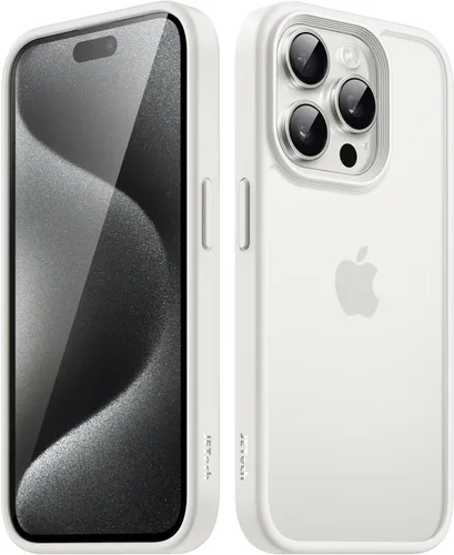 Vista 11 de JETech Funda mate para iPhone 15 Pro de 6.1 pulgadas, a prueba de golpes, protección contra caídas de grado militar, cubierta trasera translúcida