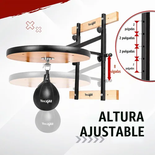 Vista 4 de Yes4All Plataforma de bolsa de velocidad ajustable de 24 pulgadas con bolas de velocidad mejoradas, saco de boxeo de montaje en pared, kit completo