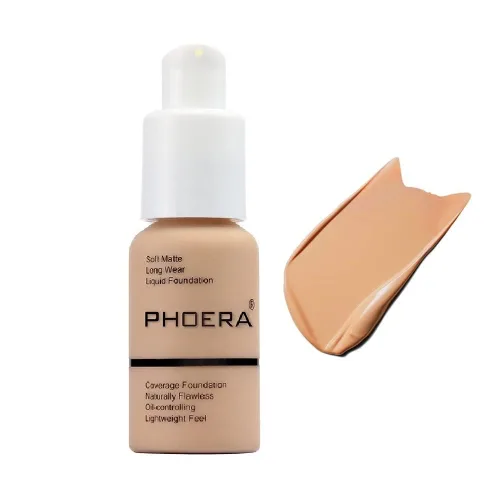 Vista 9 de PHOERA - Base de maquillaje líquida mate suave y impecable para mujeres. (porcelana #101)