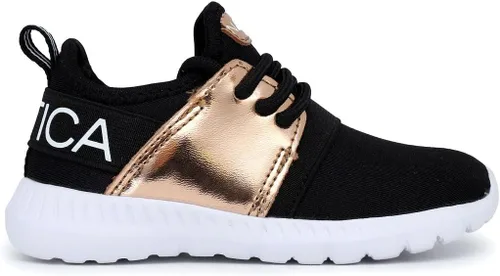 Vista 4 de Nautica - Tenis modernos y con detalles metálicos para niñas, zapato deportivo para correr con cordones I kappil I (niña grande, niña pequeña, niña)