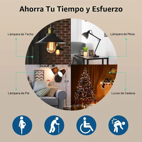 Vista 6 de DEWENWILS Toma de corriente con control remoto para interiores, interruptor de luz remoto inalámbrico para luces de Navidad, interruptor de toma