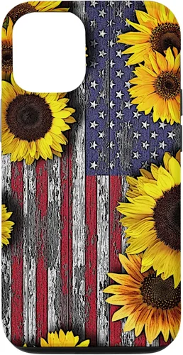 Vista 28 de American Flag with Sunflowers Case for iPhone 17