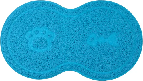 Vista 6 de Caja de arena pequeña para gatos con forma de 8 estera para atrapar residuos, 18 x 10 pulgadas (Almirante)