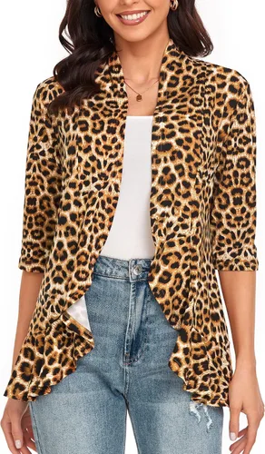 Vista 12 de Argstar Cárdigan de manga 3/4 para mujer (S-3XL), casual, ligero Negro
