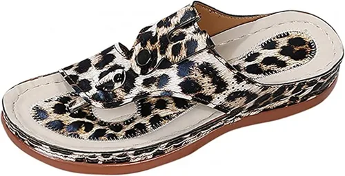 Vista 32 de Ladmiple Sandalias ortopédicas florales de moda 2023 con soporte de arco, zapatillas romanas casuales con puntera abierta