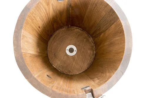 Vista 5 de Máquina de helados de campo de 6 cuartos - Tina de madera clásica - Manivela de mano