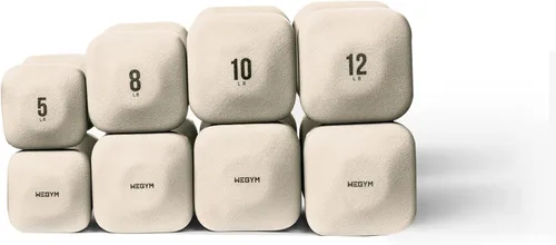 Vista 38 de WeGym SafeGrip - Mancuernas cuadradas con asas antideslizantes, pesas libres estéticas para entrenamientos en casa, diseño estable que evita rodar