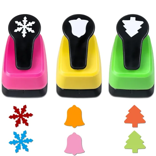 Vista 10 de Perforadora de Navidad de 1 pulgada, Perforadora de Campana para Manualidades de Papel, perforadora con forma de campana para manualidades