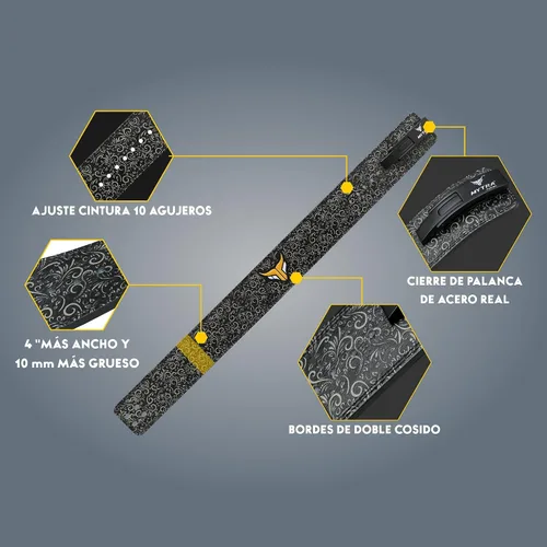 Vista 2 de Mytra Fusion Gym Belt whit Buckle Weight Lifting Belt for Gym, Fitness, Workout, women & men Weightlifting Belt