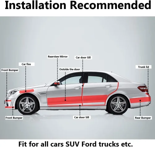 Vista 5 de Protectores de Borde de Puerta Automotriz, Protector de Umbral de Puerta, Película Envolvente de Vinilo de Fibra de Carbono 5D, Protección