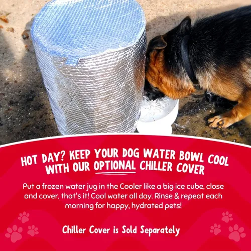 Vista 5 de Tazón automático para agua, 3.5 galones, dispensador de agua para perro, prácticamente indestructible, utilizado por cuidadores de perros
