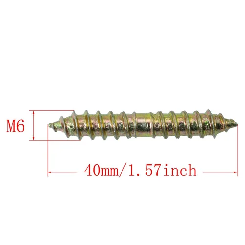 Vista 3 de TAODAN Tornillo de clavija de doble extremo para muebles de carpintería de madera que conectan tornillos de clavija de fijación M6x40mm