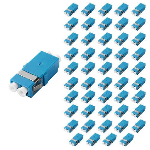 Vista 14 de GwliUni 20 unids LC a LC multimodo acopladores OM4 4 canales, adaptadores de fibra óptica conectores de cable con ala de montaje en panel