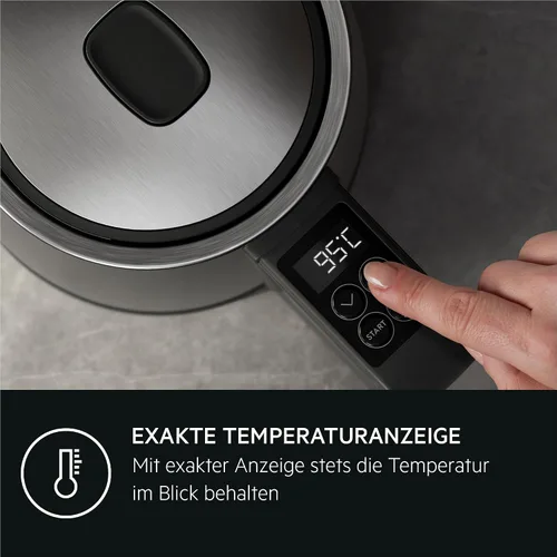 Vista 5 de AEG kettle K5-1-6pcs Deli 5/2400 watts/5 adjustable temperature levels/1.7L/3 times automatic safety shutdown/anti-drip function, one-handed lid