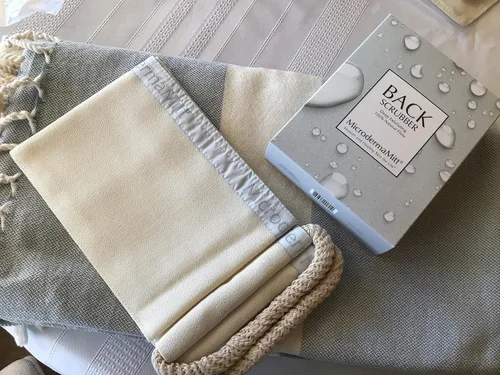Vista 6 de MicrodermaMitt Exfoliante profundo para la espalda, exfoliante de espalda y ducha de primera calidad y removedor de piel muerta, exfoliante turco