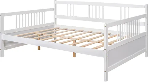 Vista 13 de Merax Sofá Cama Individual con Listones de Madera Soporte Sofá Cama Moderno para Sala de Estar con Rieles, Tamaño Individual, Espresso Oscuro
