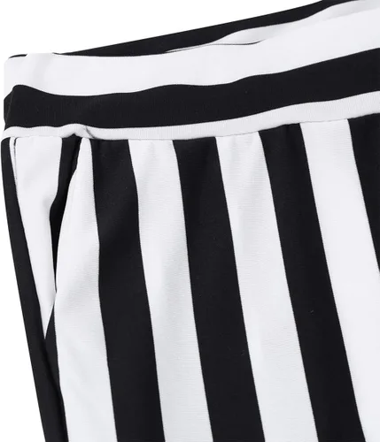 Vista 6 de Hedmy Pantalones largos para mujer de cintura alta, color blanco y negro