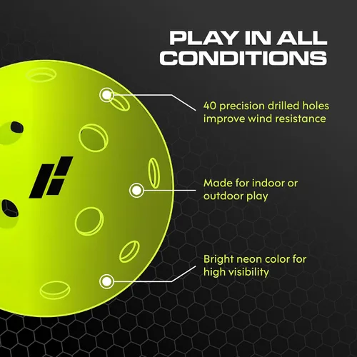 Vista 5 de CORE Pickleball -IMPACT40 Pelotas de pickleball para exteriores - Duraderas, tamaño reglamentario - Aprobado por USAPA y Copa Mundial