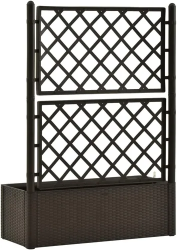 Vista 5 de Cama elevada de jardín con enrejado y sistema de riego automático, cama de jardín elevada, soporte de maceta elevado con estantes abiertos
