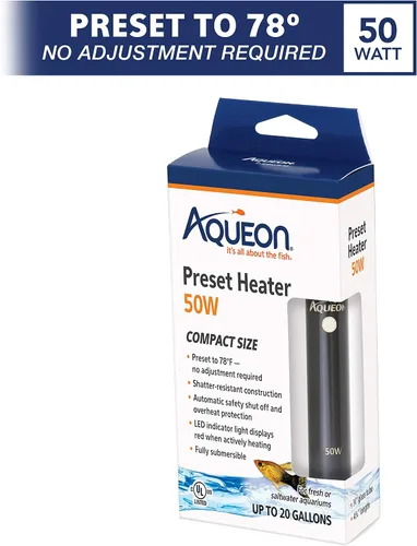 Vista 2 de Aqueon Calentador de Acuario Preconfigurado Negro, 50 Vatios