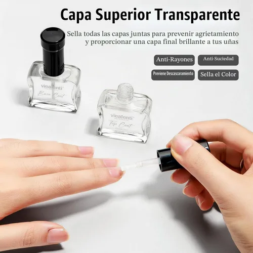 Vista 4 de Base Top Coat Nail Polish Quick Dry Clear Top Coat Nail Polish