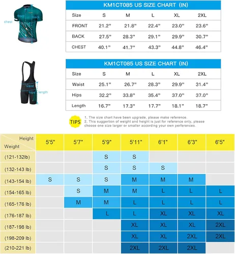 Vista 6 de Santic Men's Cycling Jersey Set Bib Shorts 4D Padded Short Sleeve Outfits Set Quick-dry