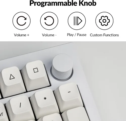 Vista 3 de Keychron Q5 Pro QMK/VIA Teclado mecánico inalámbrico personalizado, diseño de aluminio completo del 96% con perilla programable, diseño de doble