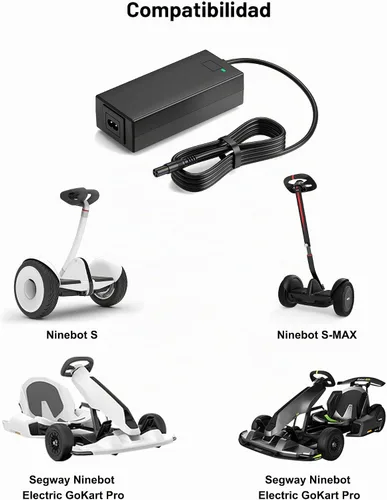 Vista 3 de VHBW Cargador de 63 V compatible con cargador Segway Ninebot de 4 clavijas compatible con Segway Ninebot S/S-MAX/Mini lite/Mini PRO/Go Kart Kit