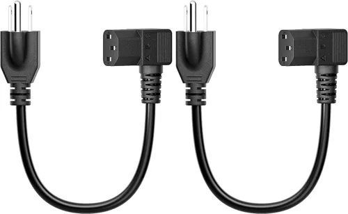 Vista 13 de Cable de alimentación en ángulo recto Nema 5-15P a IEC 320 C13, cable de alimentación de CA macho de 3 clavijas a hembra IEC de ángulo recto de 1 pie
