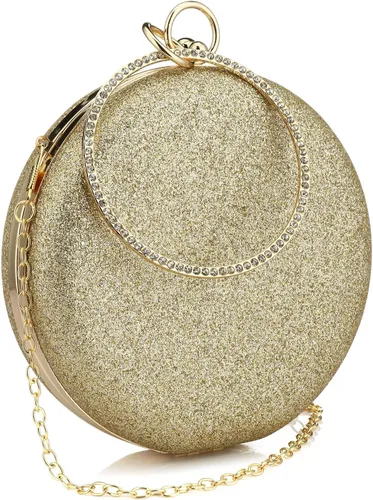 Vista 3 de Gets Bolso de mano con asa superior para mujer, con anillo circular de diamantes de imitación