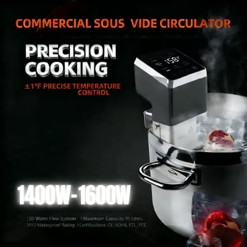 Vista 7 de Olla de precisión comercial Sous Vide de 1400 W Circulador de inmersión de calentamiento rápido Máquina térmica Sous Vide con temperatura