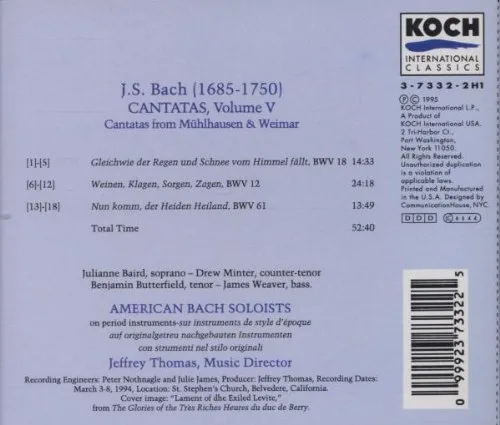 Vista 2 de Solistas americanos de Bach: Cantatatas, Vol. V