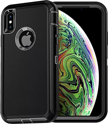 Vista 11 de YmhxcY Funda para iPhone Xs Max, a prueba de golpes, a prueba de caídas, a prueba de polvo, 3 capas, duradera, funda de teléfono de protección