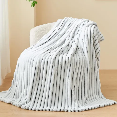 Vista 78 de NEWCOSPLAY Manta de Tiro Súper Suave Aqua Franela Sedosa Premium Forro Polar Jacquard Acanalado 3D Ligero Manta de Cama Uso en Todas las Estaciones