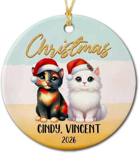 Vista 22 de Adornos de cerámica personalizados para los mejores amigos están atados con cuerdas de corazón, adorno personalizado de 2 amigos, adorno de buenos